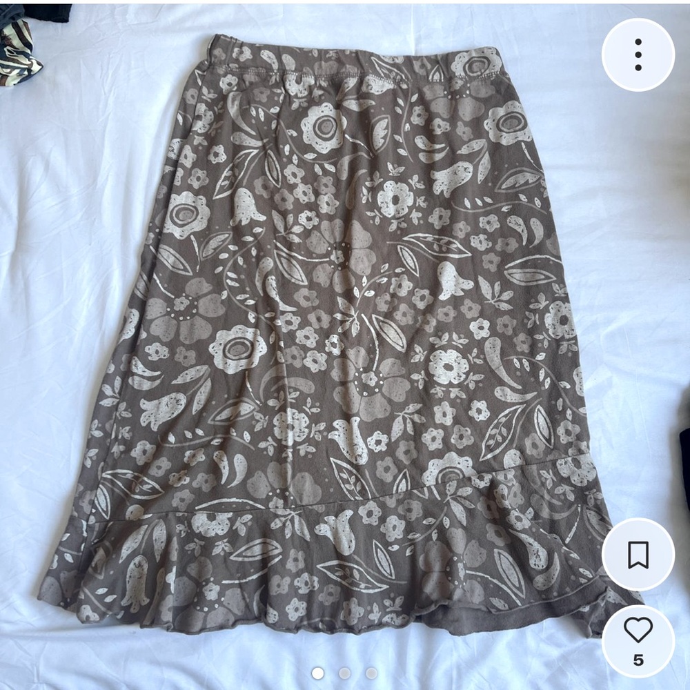 Y2K Brown floral maxi skirt